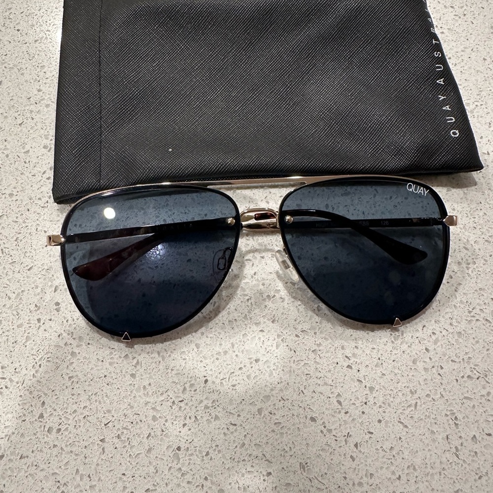 Quay Dark Teal Aviator Sunglasses
